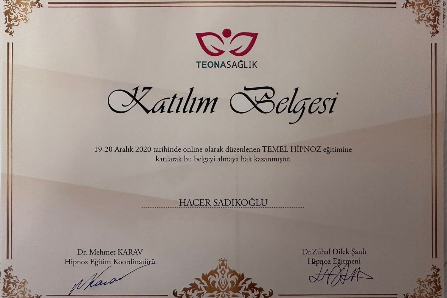 Teona Sağlık Katılım Belgesi