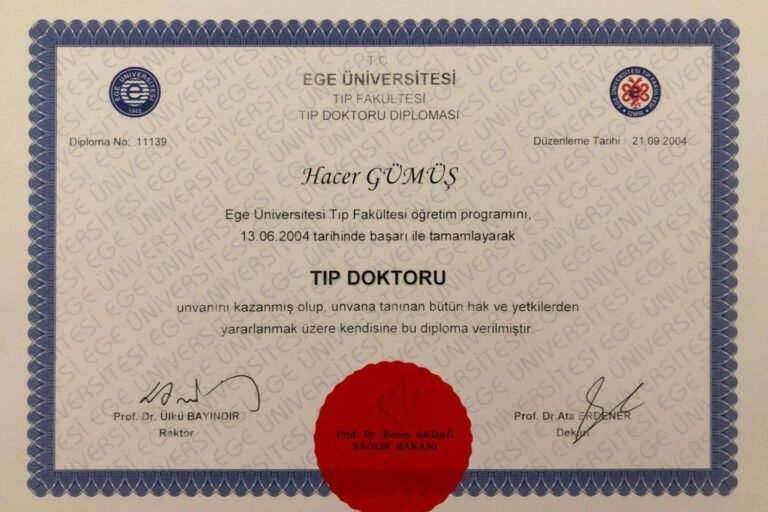 Tıp doktoru belgesi